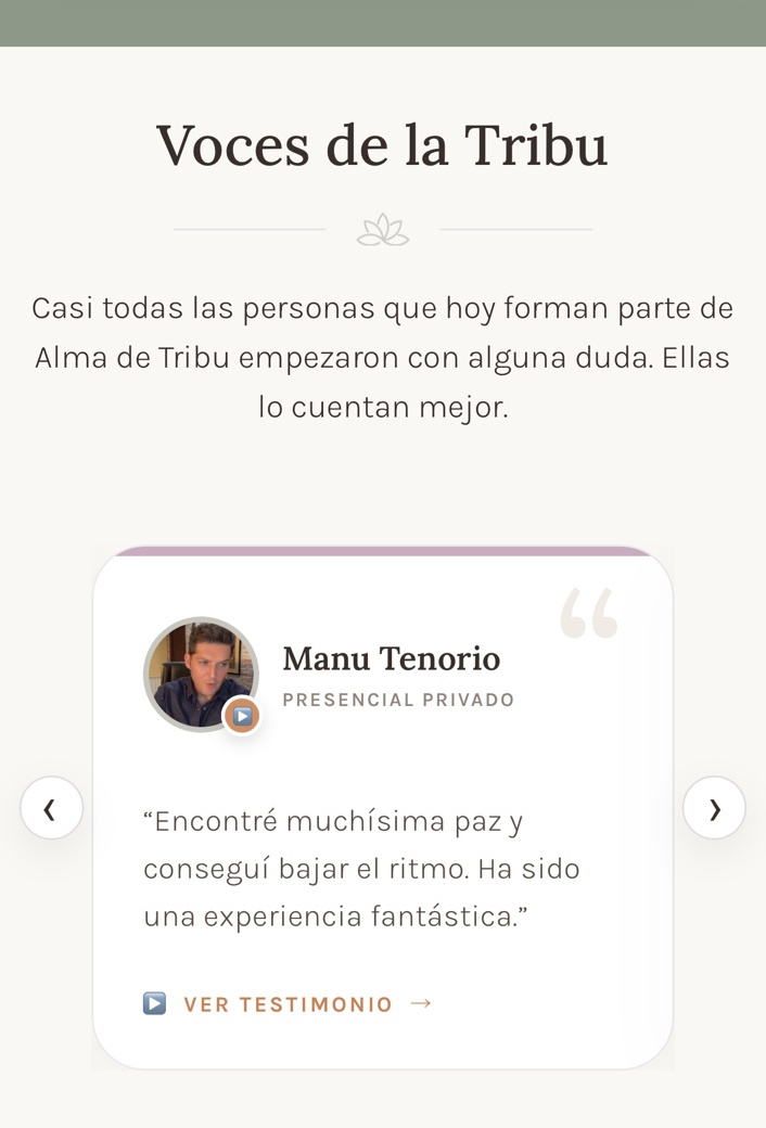 Diseño responsive de Alma de Tribu