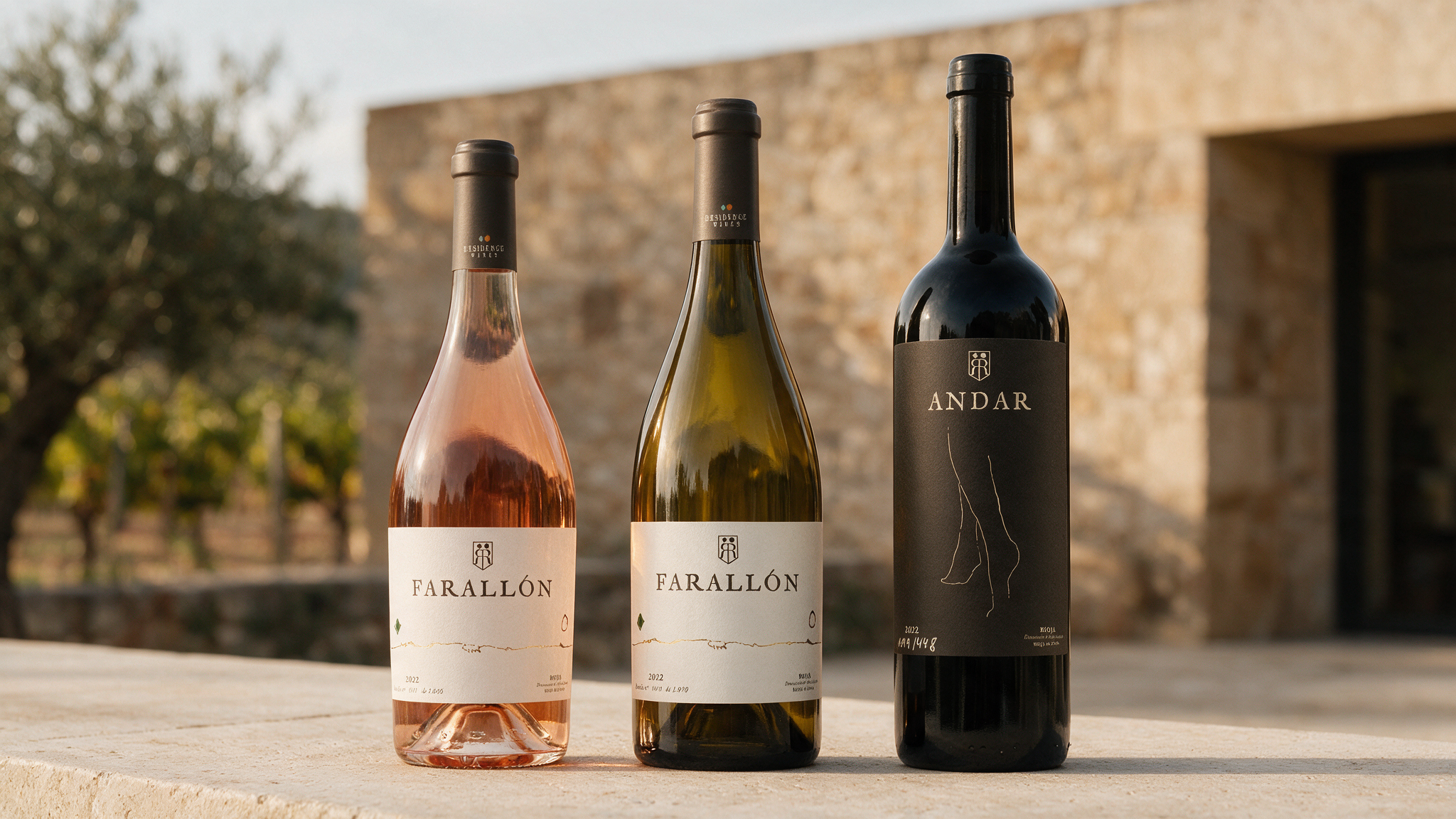 Selección de vinos de Residence Wines en el paisaje